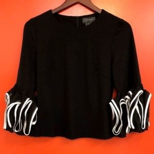 Black Blouse with Ruffled sleeve